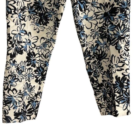 Lisette L Montreal Women's Floral Pop Art 26” Ankle Pants Back Slit Blue Size 16 - Picture 4 of 14